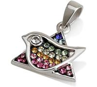 Nuovo ciondolo stella di David piccione in pietra preziosa multicolore + coll...