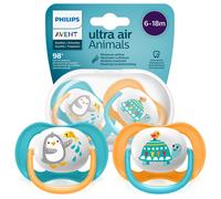 Succhietto Ultra Air Happy SCF080/07, 6-18 mesi, 2 pezzi, Philips
