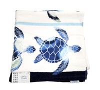 Nuovo Coastal 100% Cotone Bianco, Blu, Blu Scuro Tartaruga Righe Asciugamano