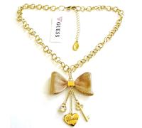 Nuovo Collana A Maglia Con Pendenti A Fiocco In Tonalità Oro GUESS