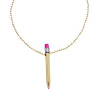 Nuovo Collana Lunga Con Pendente A Matita Color Oro E Rosa Di Betsey Johnson