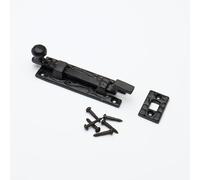 Nuovo Collo Porta Bullone Acciaio Nero Stile Antico + Viti 100mm 10.2cm -