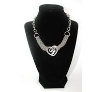 Nuovo Color Argento Guess Catena W/ Cuore Cristallo G Logo Ciondolo Da Collana