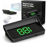 Nuovo compagno intelligente per l'auto, schermo Hud intelligente con navigazione GPS + BDS, display km/h, display di velocità Plug & Play per auto, camion, verde