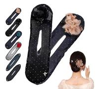 Nuovo Creatore Di Capelli Delle Donne Della Fascia Rullo Bigodino Ciambella Copricapo Accessori Pigri Q6P6 Maker Twisted Hairpin Bun Bow