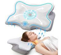 Nuovo cuscino ortopedico inodore per il dolore al collo e alla spalla cuscino per il collo in Memory Foam cuscino cervicale ergonomico per dormire white 22 x 14 x 4 inches