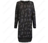 Nuovo da Donna,Oversize Taglie Forti Stampa Animale Leopardo Donna Maglia Lunga