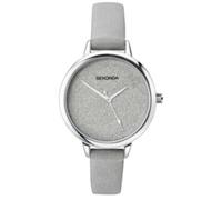 Nuovo da Donna Sekonda Orologio Classico Argento Glitter Quadrante Grigio Pelle