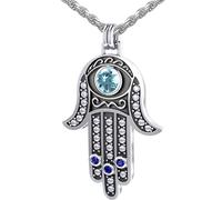 Nuovo da Uomo 4.1cm 0.925 Argento Sterling Hamsa Protezione Amuleto Collana