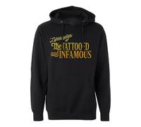 Nuovo da Uomo InkAddict Tatuato & Infame Pullover con Cappuccio Nero
