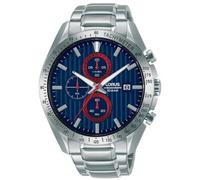 Nuovo da Uomo Lorus Orologio Cronografo Quadrante Blu Acciaio Inox Bracciale