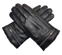 Nuovo da Uomo Premium Morbido Pile Foderato Nero Vera Pelle Guanti Inverno Touch