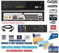 Ricevitore Satellitare Full HD Tvsat Compatibile Tv Sat Decoder Tv Tivusat S2 HD