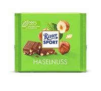 Nuovo design: RITTER SPORT Nocciola 100 g, cioccolato al latte intero con nocciole tostate, tavoletta al cioccolato dal sapore di nocciola, cioccolato al tavolo con morso delicato
