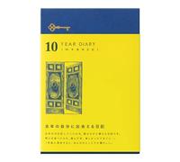 NUOVO diario Midori 10 anni, copriporta, blu navy e rosso, design...