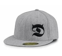 Nuovo Diavolo Rosso con Corna D 210 flexfit Cappello Grigio/Nero S/M L/XL #
