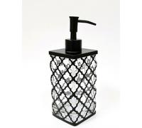 Nuovo Dispenser Di Sapone Rectangolare In Vetro E Metallo Nero Finitura Olio