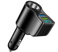 Nuovo display digitale, caricabatterie da auto da 66 W, conversione da una a due prese accendisigari, caricabatterie multifunzione con_M