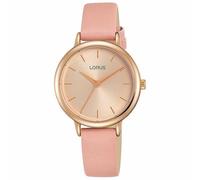 Nuovo Donna Lorus Orologio Oro Rosa Custodia Champagne Quadrante Pelle Cinturino