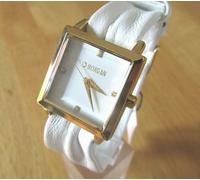 Nuovo Donna Morgan Orologio Color Oro Lunetta Bianco Quadrante Similpelle Strap