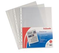Esselte Buste Perforate Deluxe, in PPL Antiriflesso, Trasparente (Antiriflesso Standard), 22x30 cm, Confezione da 25 Buste, 392597600