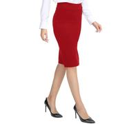 Nuovo europeo e americano doppio piano anca-abbigliamento professionale a vita alta A-parola abito da donna, Colore: rosa., XL