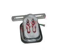 Nuovo fanale posteriore Flame Phantom cromato con illuminatore targa