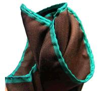 NUOVO FAZZOLETTO DA TASCHINO SETA MARRONE CON BORDI IN CONTRASTO bordo FINE VARI