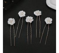 Nuovo fermaglio per capelli in ceramica a forma di fiore bianco, stile pastorale, accessorio per capelli da sposa, accessori per San Valentino venduti direttamente dalla fabbrica Tagli UnicaPiantePorc