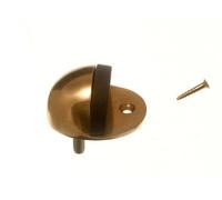 Nuovo Fermaporta Ottone Massiccio Lucido Ovale Tipo E Gomma Pad 50mm + Viti -