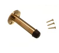 Nuovo Fermaporta Ottone Massiccio Piolo Tipo con Gomma Punta 75mm 7.6cm + Viti -