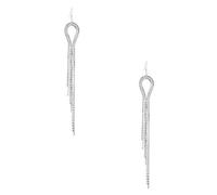 Nuovo G By Guess Color Argento U Con Serpente Catene, Strass Lineare Orecchini