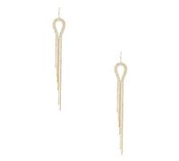 Nuovo G By Guess Color Oro U Con Serpente Catene, Strass Lineare Orecchini