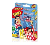 Nuovo gioco di carte Mattel Games UNO Stitch per la notte di famiglia con grafica a tema del programma televisivo e una regola speciale per 2-10 giocatori