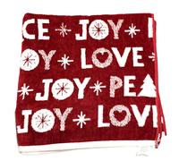 Nuovo 'Gioia ''Love '' Pace 'Cuore Natale Albero 100% Cotone Rosso e Bianco