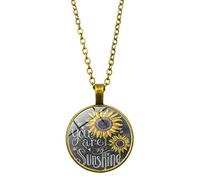 Nuovo Girasole Vintage Sei Il Mio Sole per la Collana in Vetro cabochon - Design Comodo d'Argento