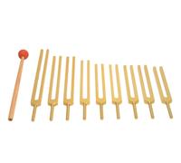 Nuovo Gold 9 PC Sacred Solfeggio Tuning Forcelle Tuners per Curativa Terapia+