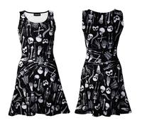 Nuovo Gotico Scheletro Teschi Ossa Toracica Cuore Anatomia Stampa Skater a Zampa