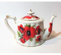 Nuovo Gracie Bianco, Rosso + Floreale Verde, Finitura Oro Caffè Teiera 946ml