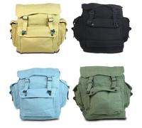 Nuovo Grande Zaino Retro Web Da Pesca Militare In Tela
