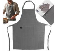 NUOVO grembiule da cucina a gradini in cotone grigio
