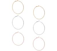 Nuovo GUESS 3 PC Set Oro Rosa + Argento + Oro Testurizzati Orecchini a Cerchio