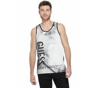 Nuovo GUESS ANGELO Nero Jet + Bianco + Grigio, T Shirt, Canottiera (S)