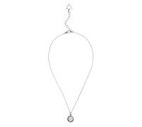 Nuovo Guess Collana A Catena Con Charm In Cristallo E Logo Argento