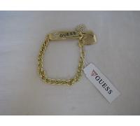 Nuovo Guess Color Argento Catena Donna Id Bracciale + Cristalli Ciondoli a Cuore