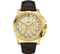 Nuovo GUESS Color Oro, Marrone Coccodrillo Goffrato Pelle Fascia, Chrono
