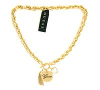 Nuovo GUESS Cristalli Color Oro, Strass Cavo Cuore, Nappa Ciondolo A Collana