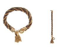 Nuovo GUESS Oro & Argento Tono Corda,Contorto Catena,Nappa Ciondolo A Bracciale