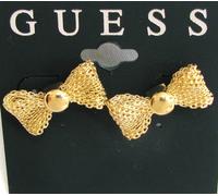 Nuovo GUESS Oro + Color Argento Fiocco a Rete Spingere Indietro Orecchini a Lobo