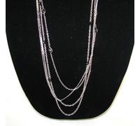 Nuovo GUESS Oro, Color Argento Multi-Catena + Gemma Decorato Lungo 34 " Collana